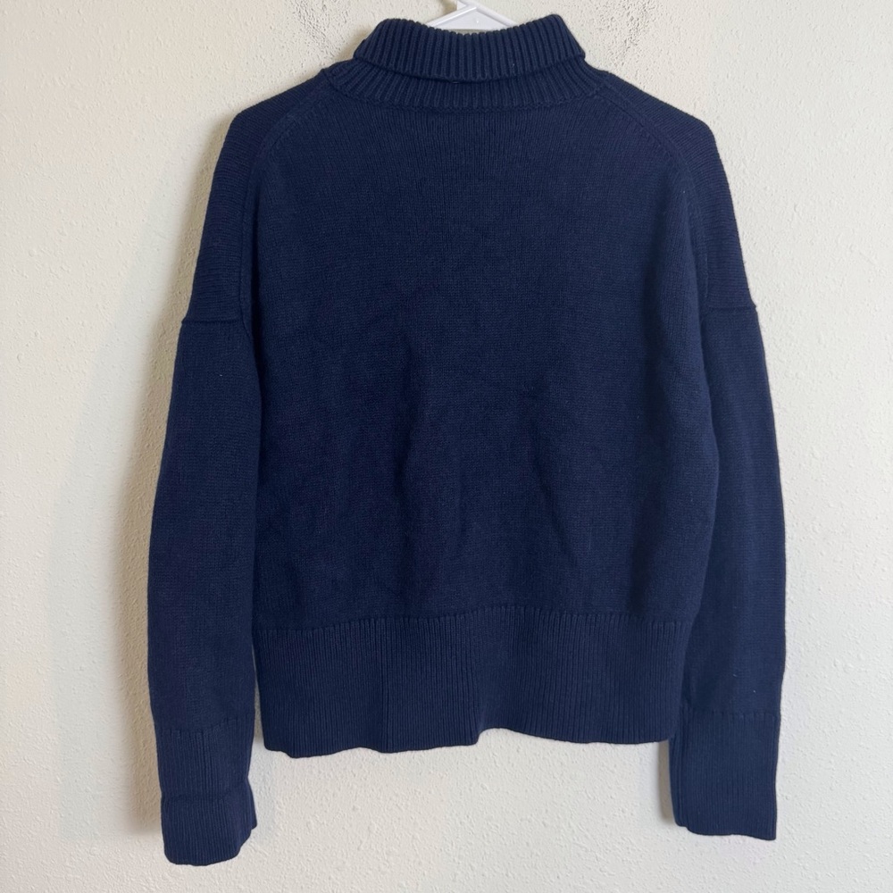 Vanessa Bruno yack wool blend blue knit turtleneck sweater - Picture 2 of 4